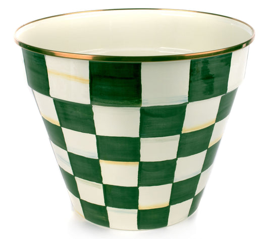 MacKenzie-Childs Emerald Check Extra Large Garden Pot