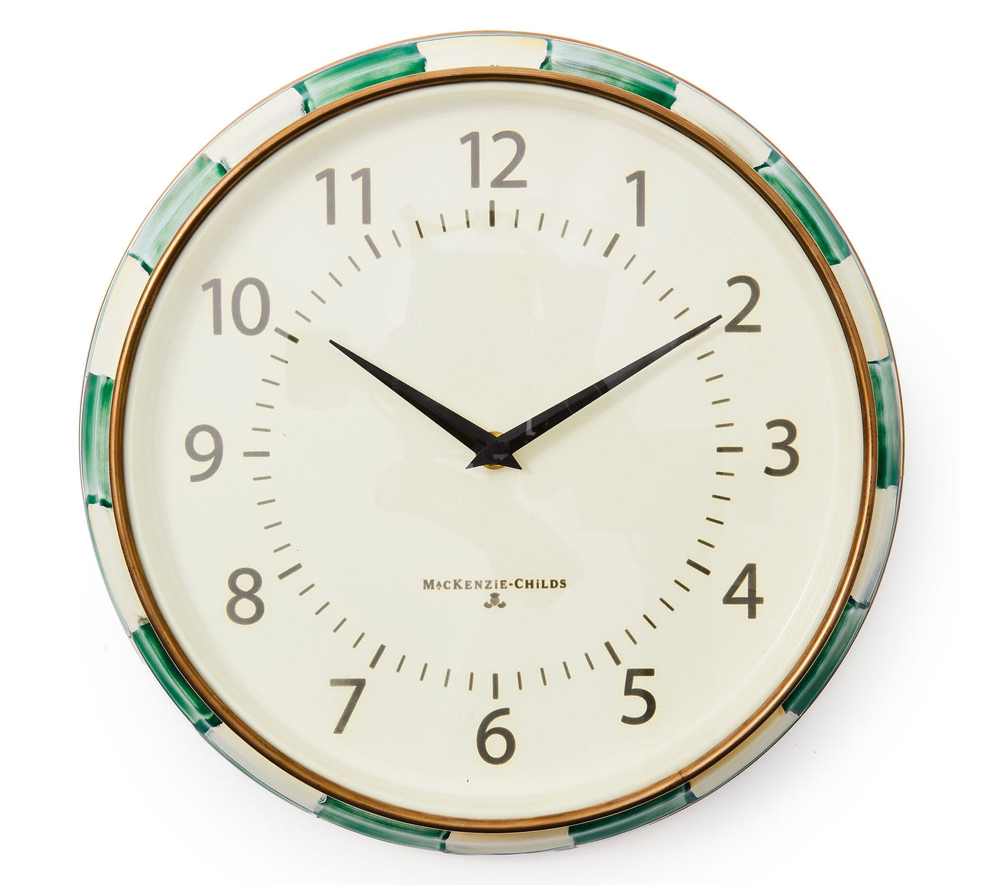 MacKenzie-Childs Emerald Check School Wall Cloc