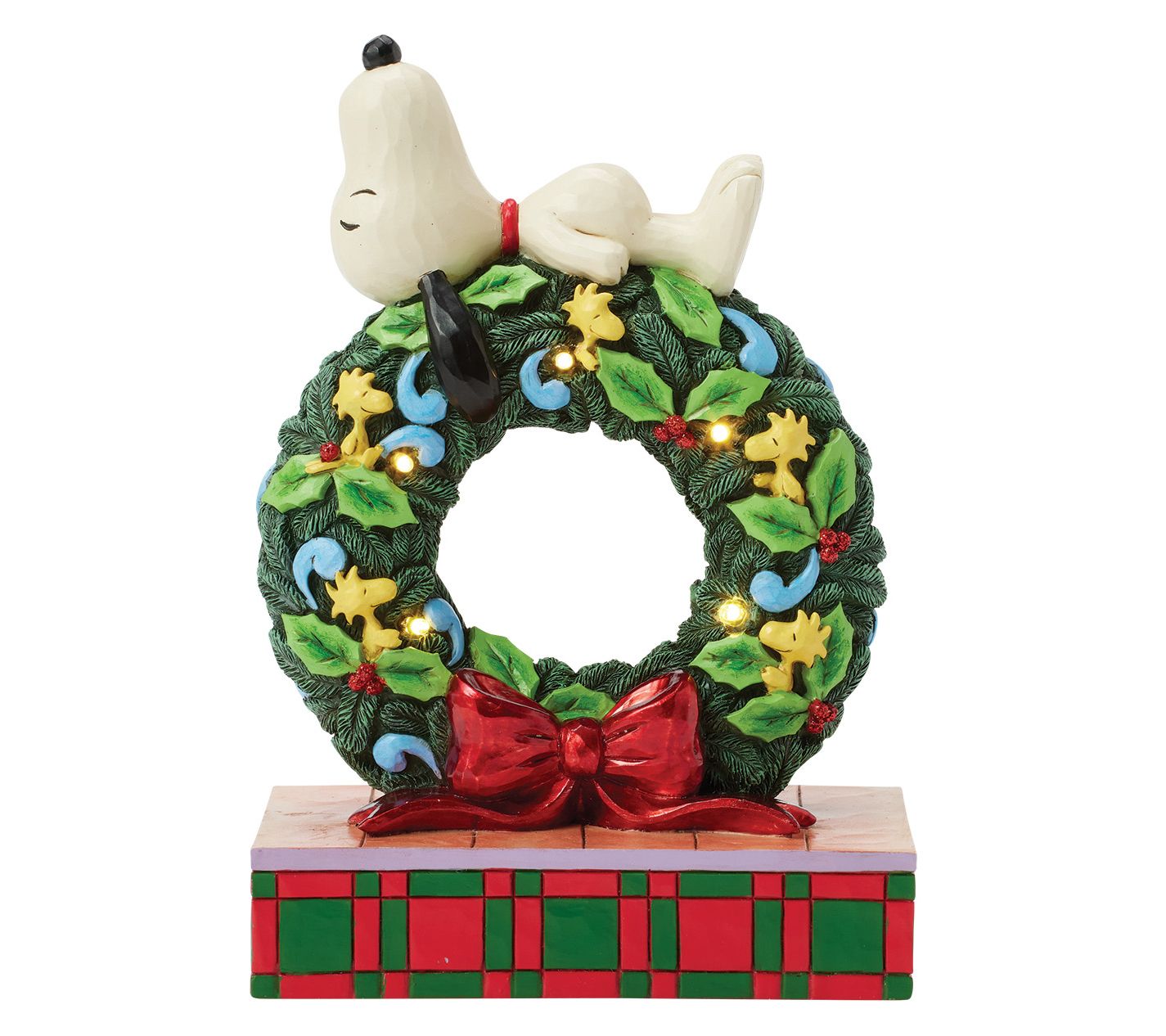 Peanuts by Jim Shore Snoopy Sleeping on LED Wreath Figurine
