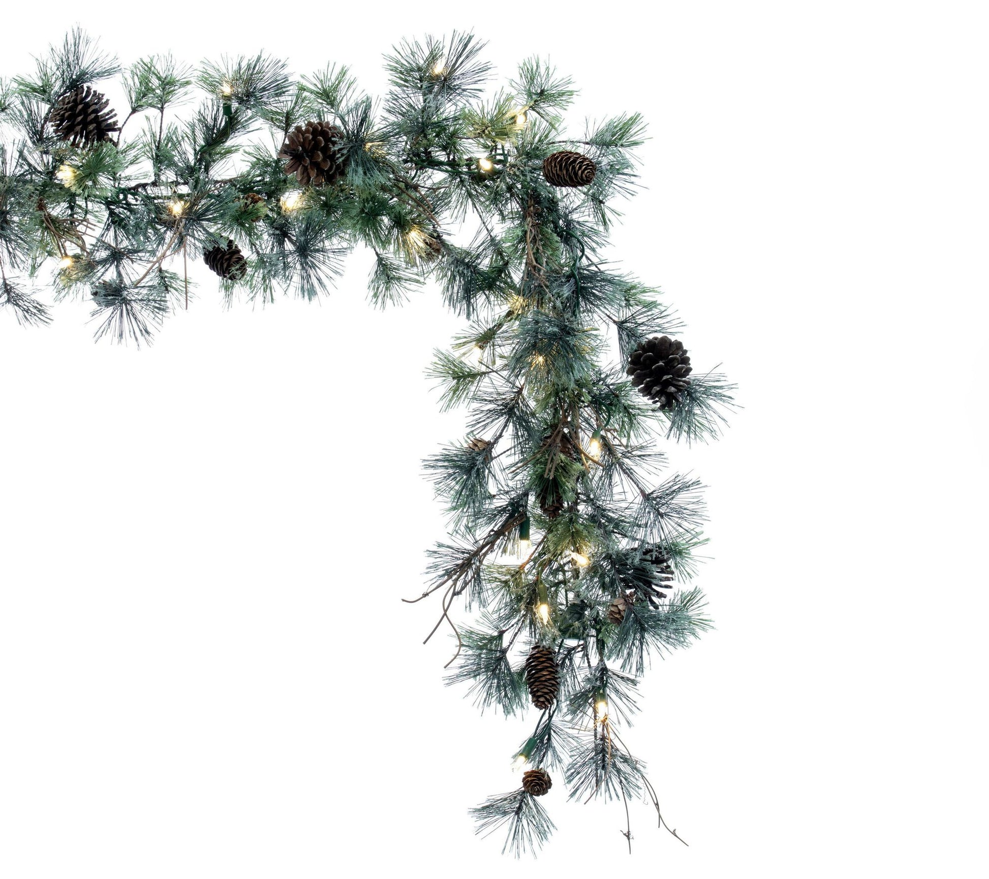 Vickerman 9' x 12" Dakota Artificial Pre-Lit Christmas Garland