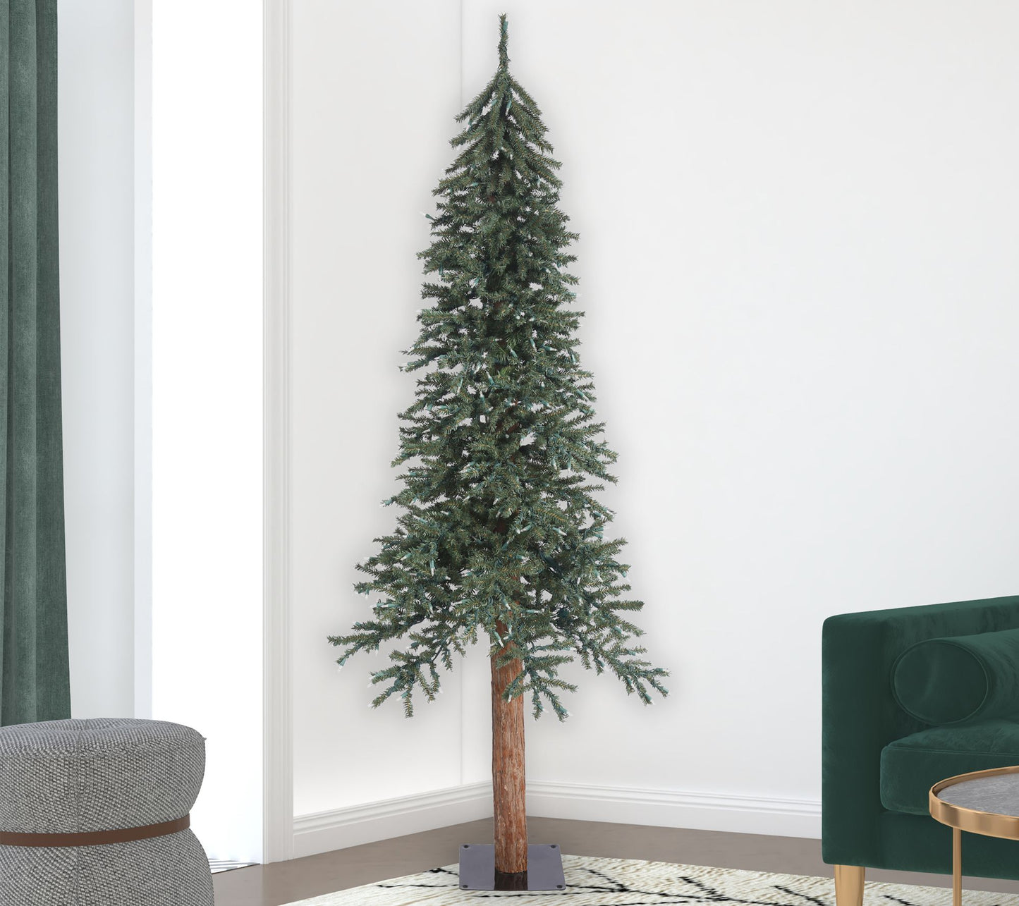 Vickerman 7' Natural Bark Alpine Artificial Christmas Tree