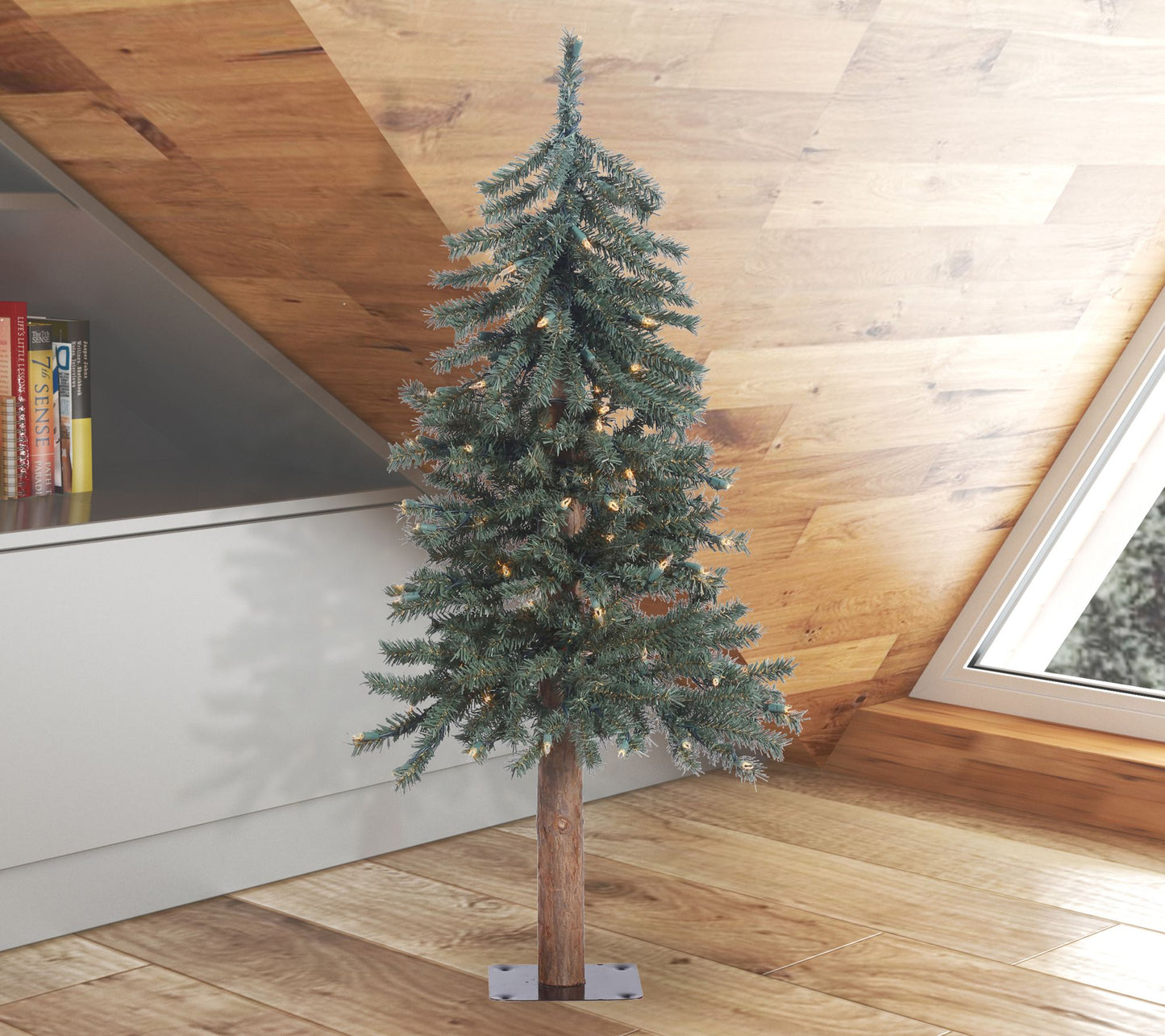 Vickerman 36" x 22.5" Natural Bark Alpine Artificial Tree