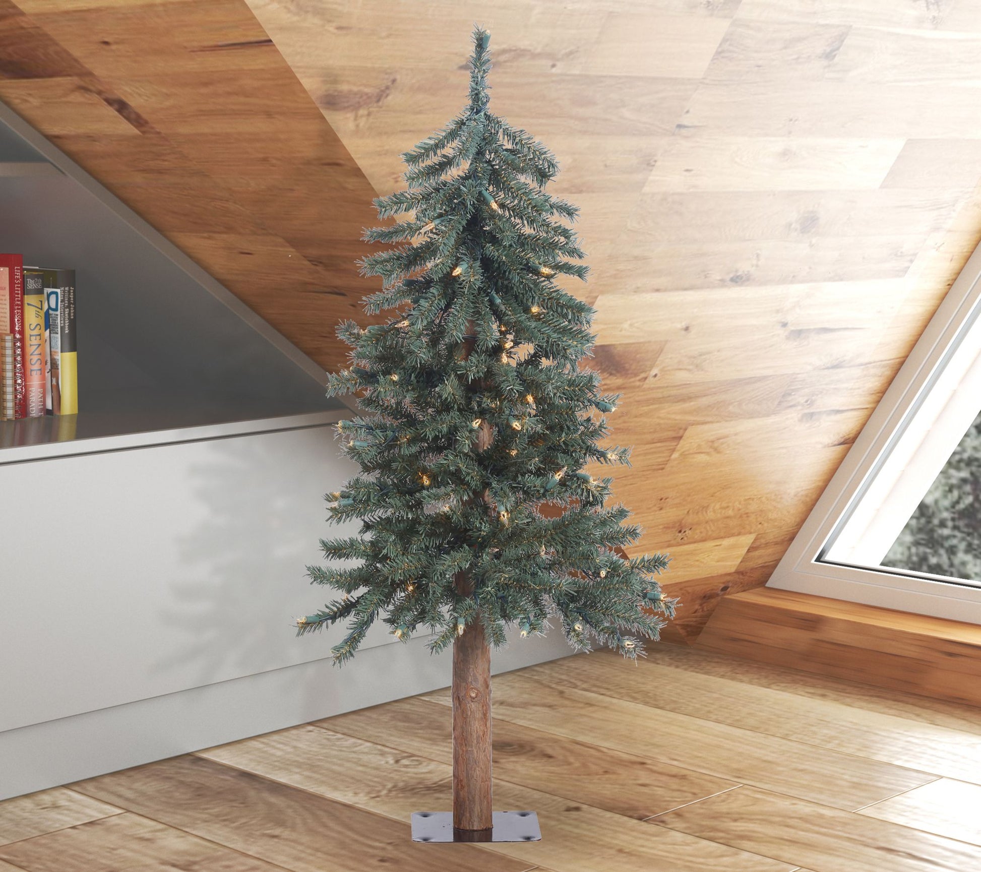 Vickerman 36" x 22.5" Natural Bark Alpine Artificial Tree