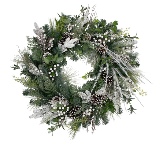 Northlight Frosted Pinecones & Berries Christmas Wreath 36"
