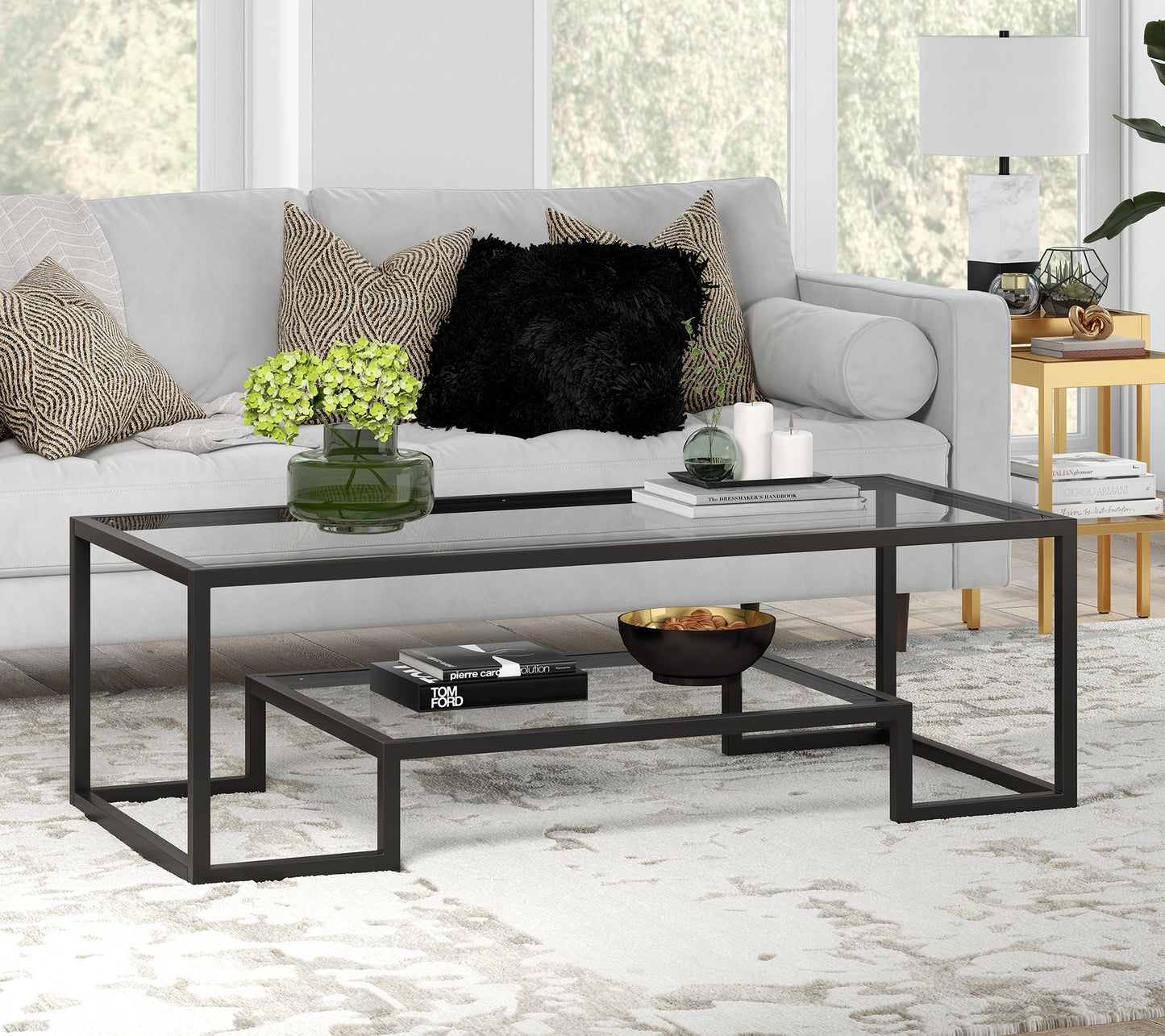 Hudson&Canal Athena 54" Wide Rectangular CoffeeTable