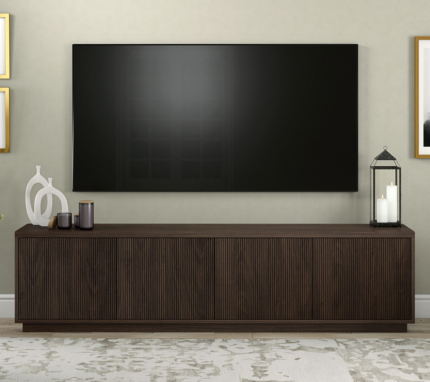 Hudson&Canal Hanson Rectangular TV Stand for TV's up to 85"