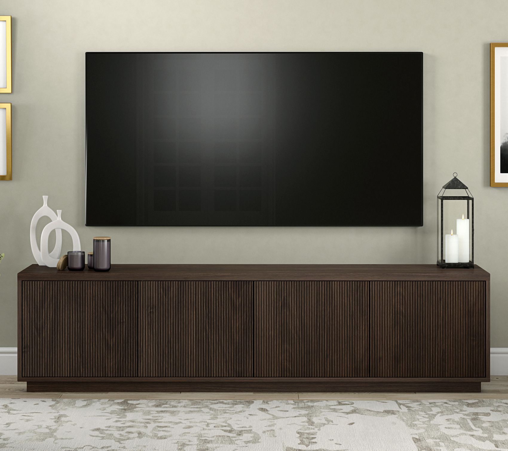 Hudson&Canal Hanson Rectangular TV Stand for TV's up to 85"