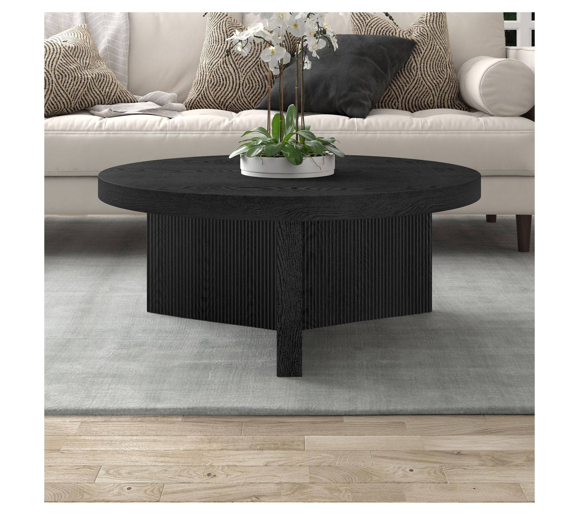 Hudson&Canal Holm 36" Wide Round Coffee Table