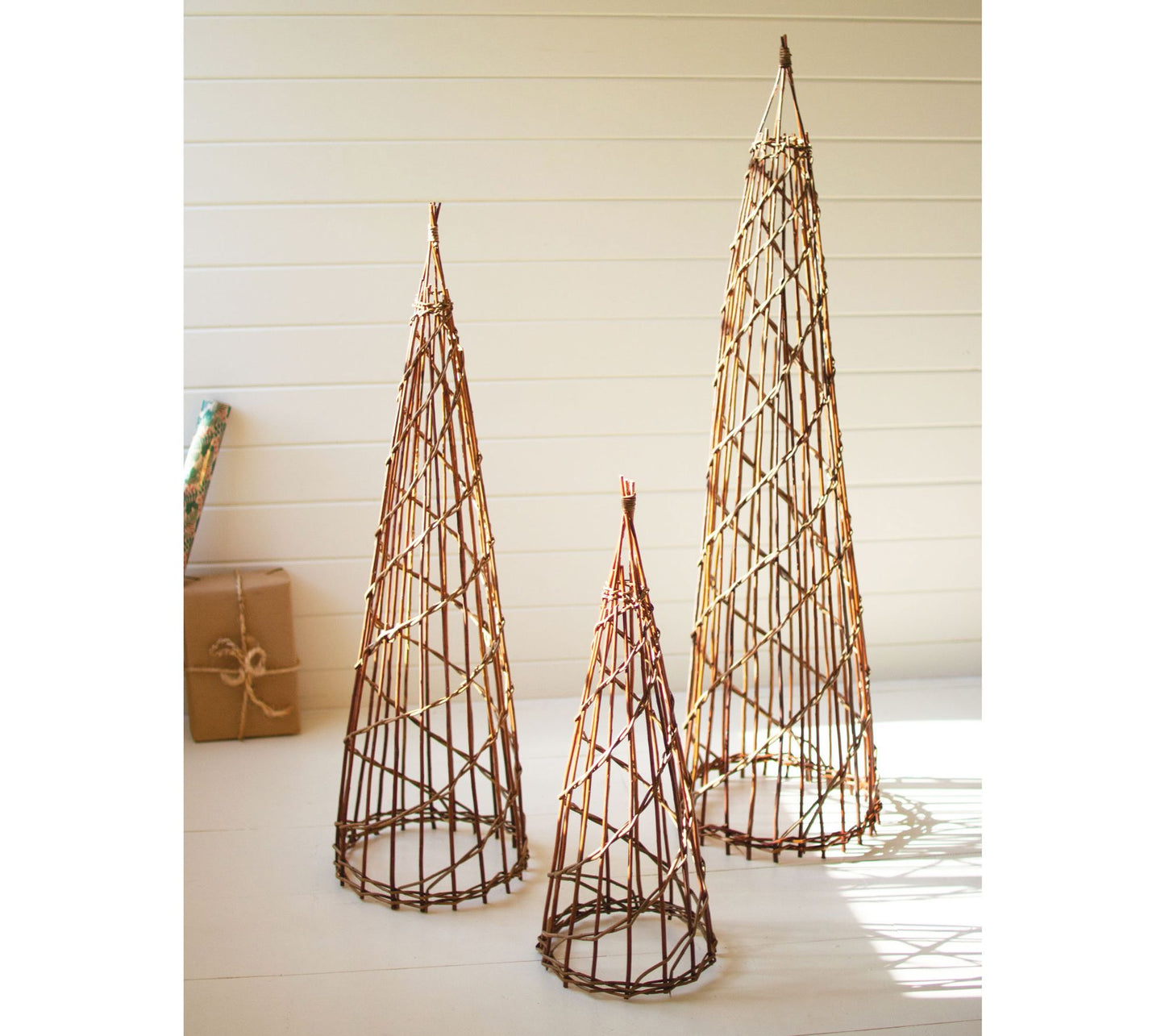 Kalalou Set of 3 Nesting Twig Christmas Trees