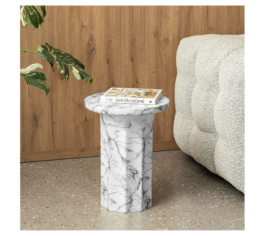 Glitzhome Modern MGO Faux Marble Side Table / End Table