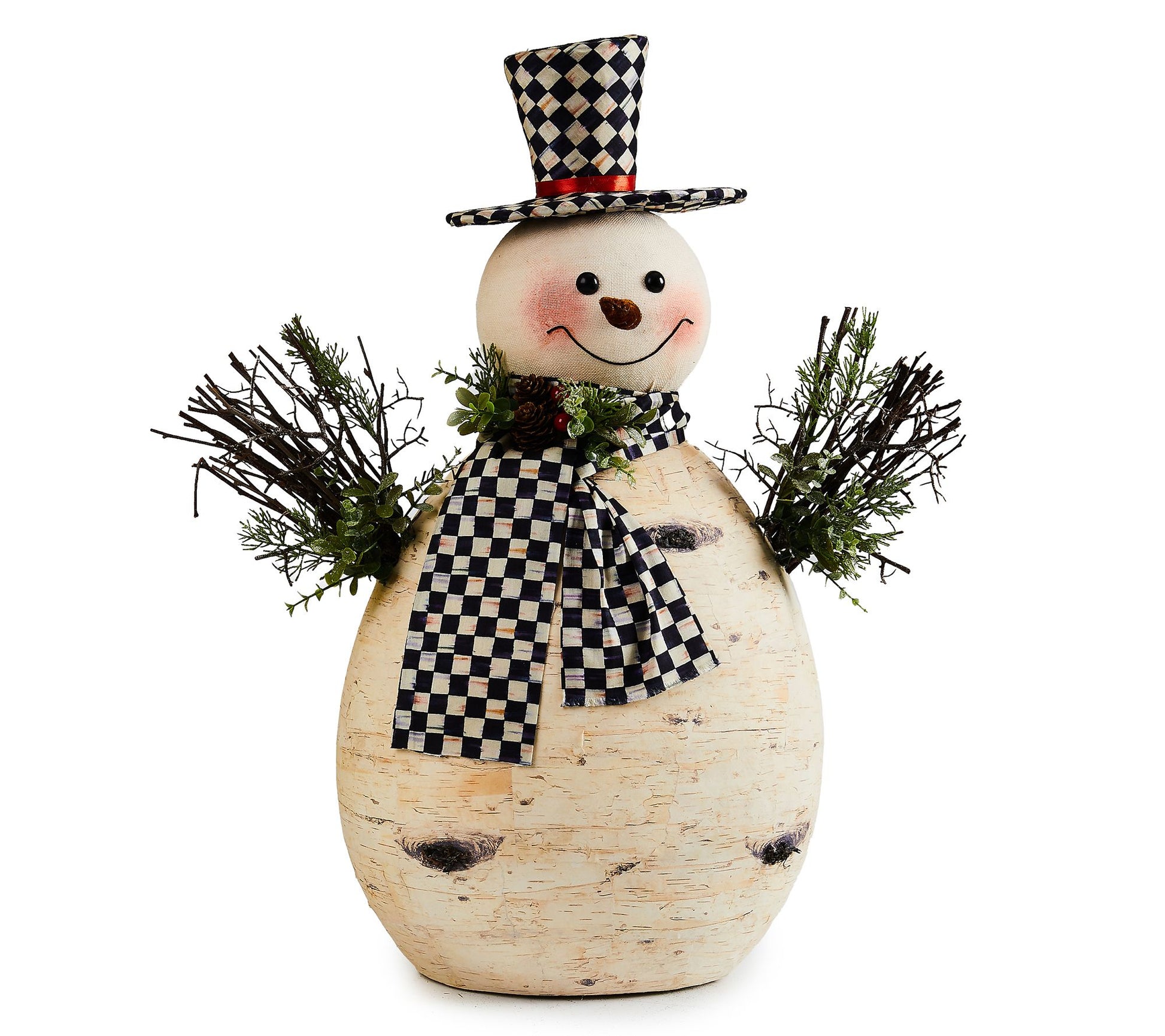 MacKenzie-Childs Farmhouse Large Birch Snowman Figurine