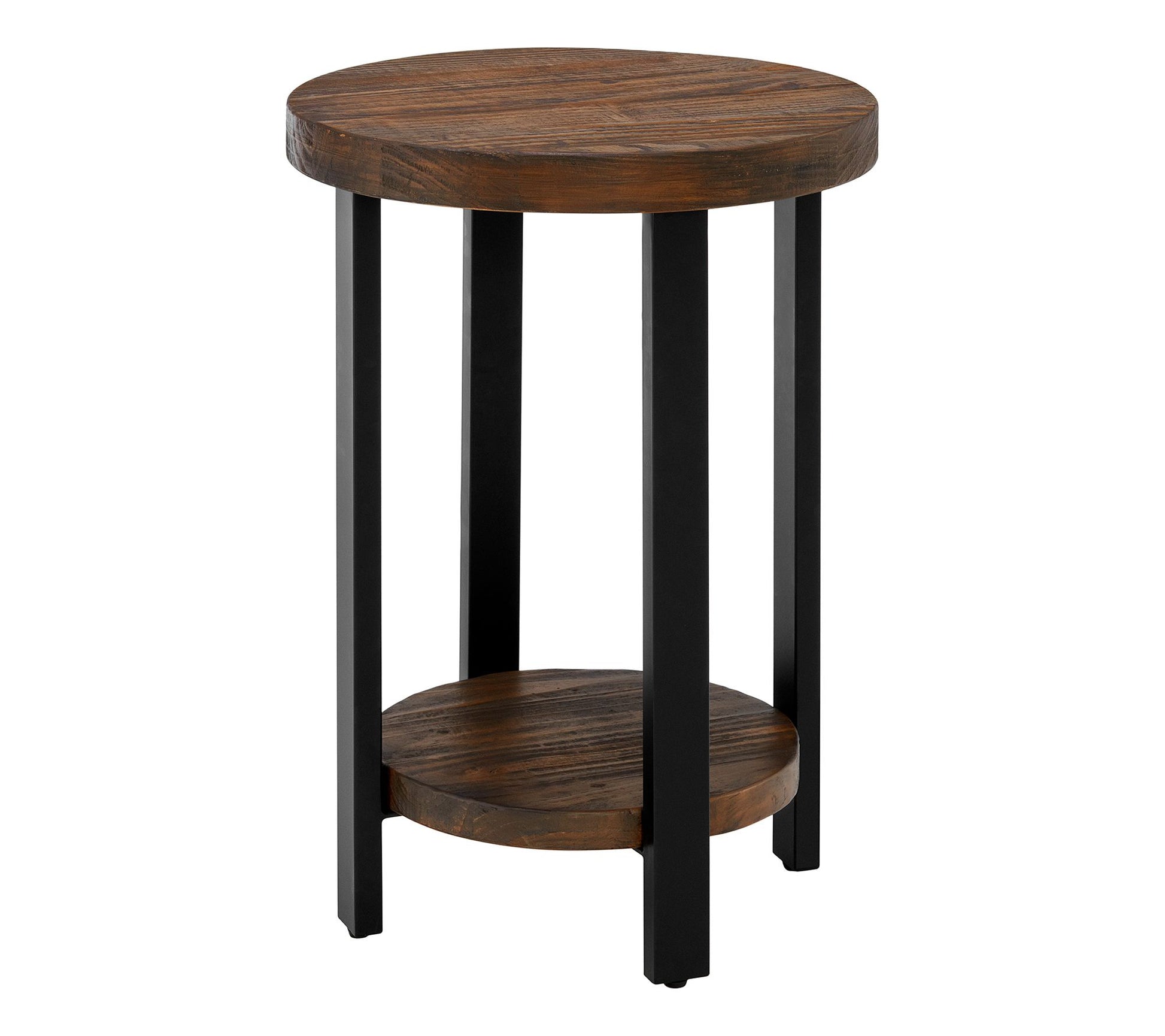 Alaterre Furniture Pomona 20" Round End Table with 2 Shelves
