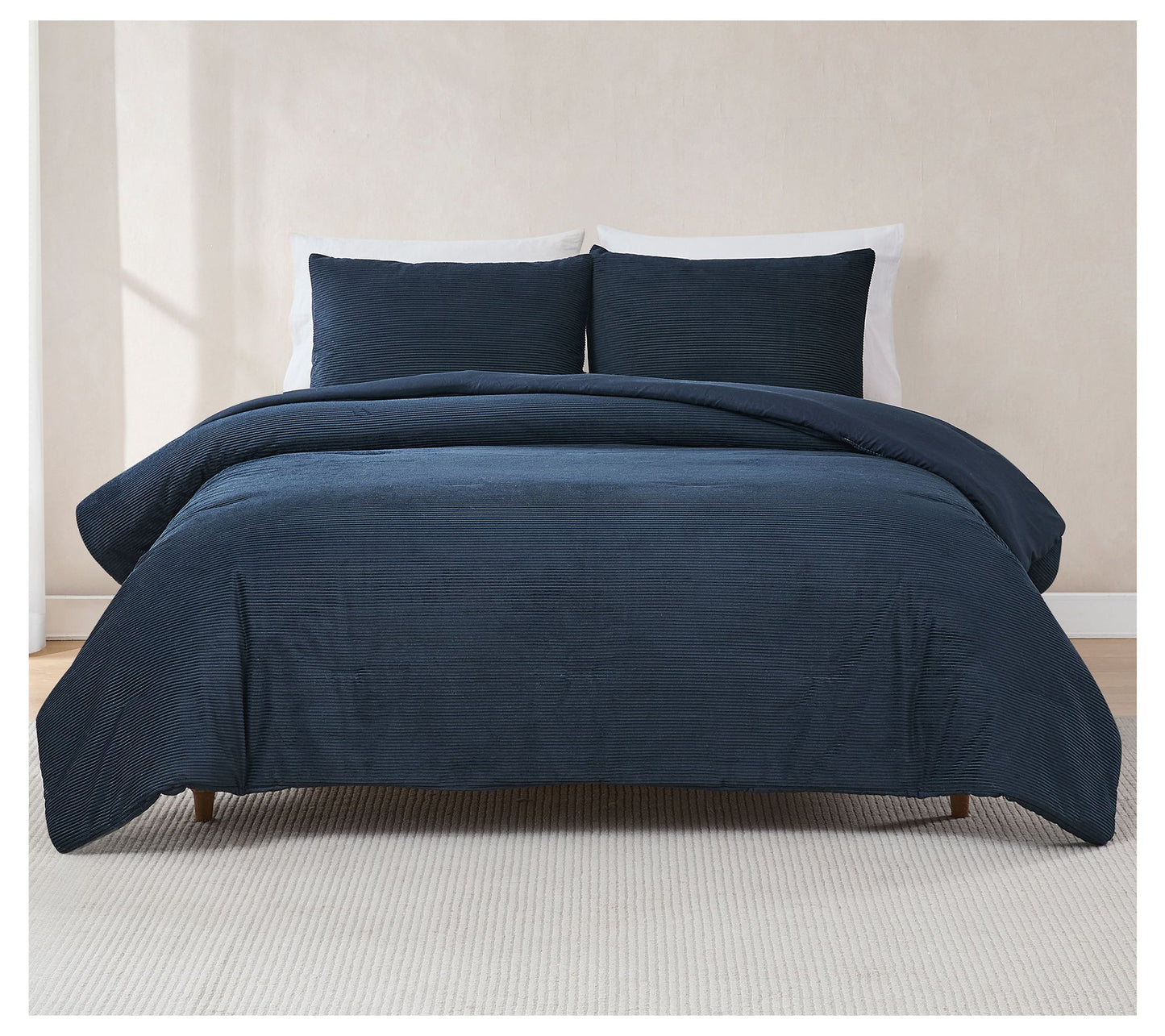 Lush Decor Arden Ribbed Corduroy Comforter 3PcSet King/Cal K