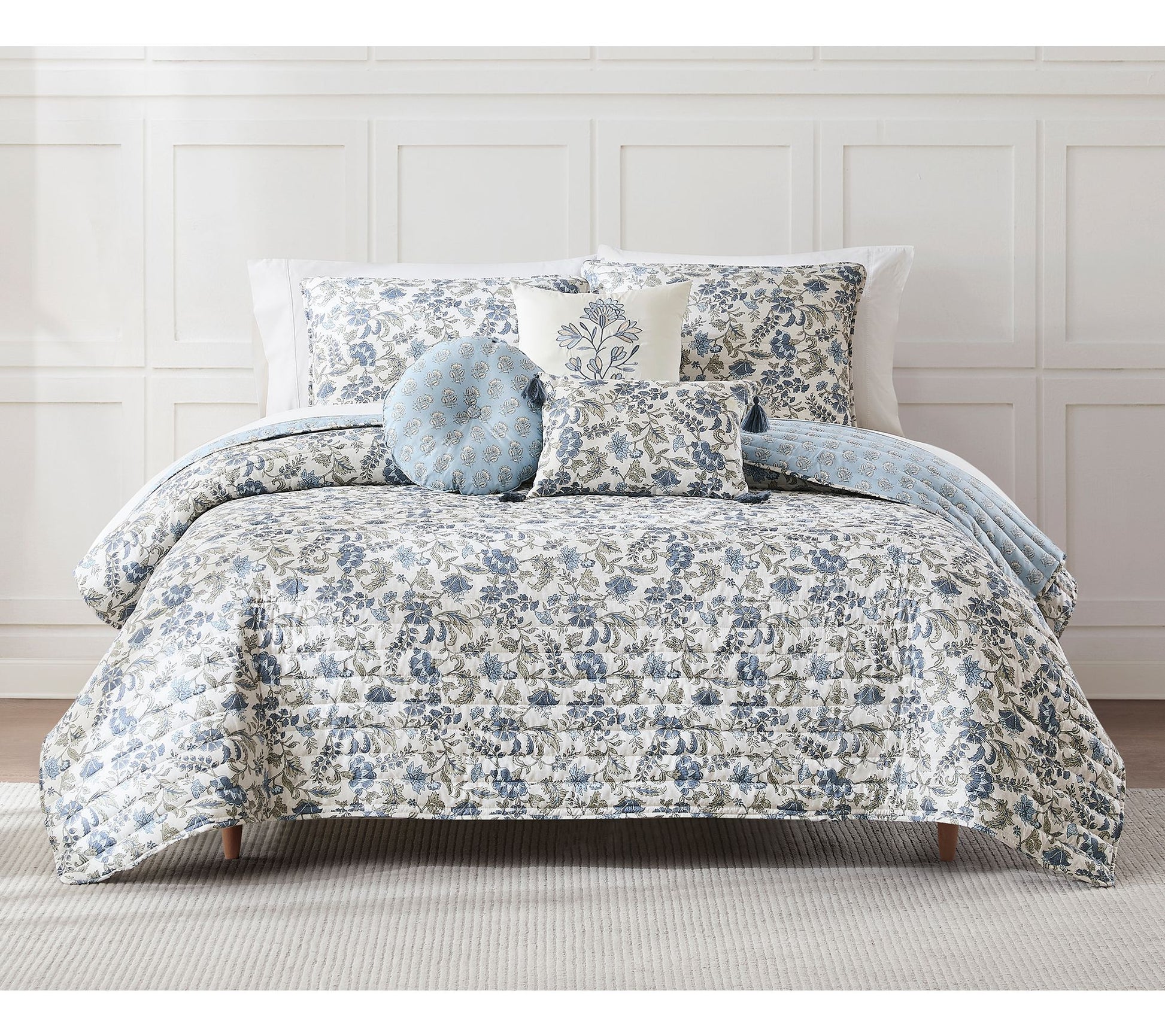 Lush Decor Lillian Block Reversible Quilt 6Pc Set Full/Queen