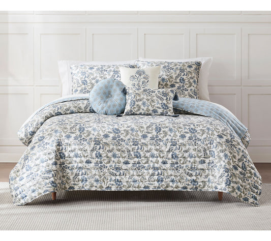 Lush Decor Lillian Block Reversible Quilt 6Pc Set Full/Queen
