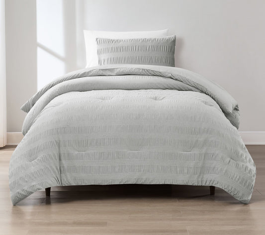 Lush Decor Azalea Ruched Velvet Stripe Comforter Set Twin-XL