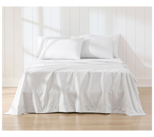 Lush Decor Circus Wavy Checks Sheet Set Light Gray 6Pc Queen