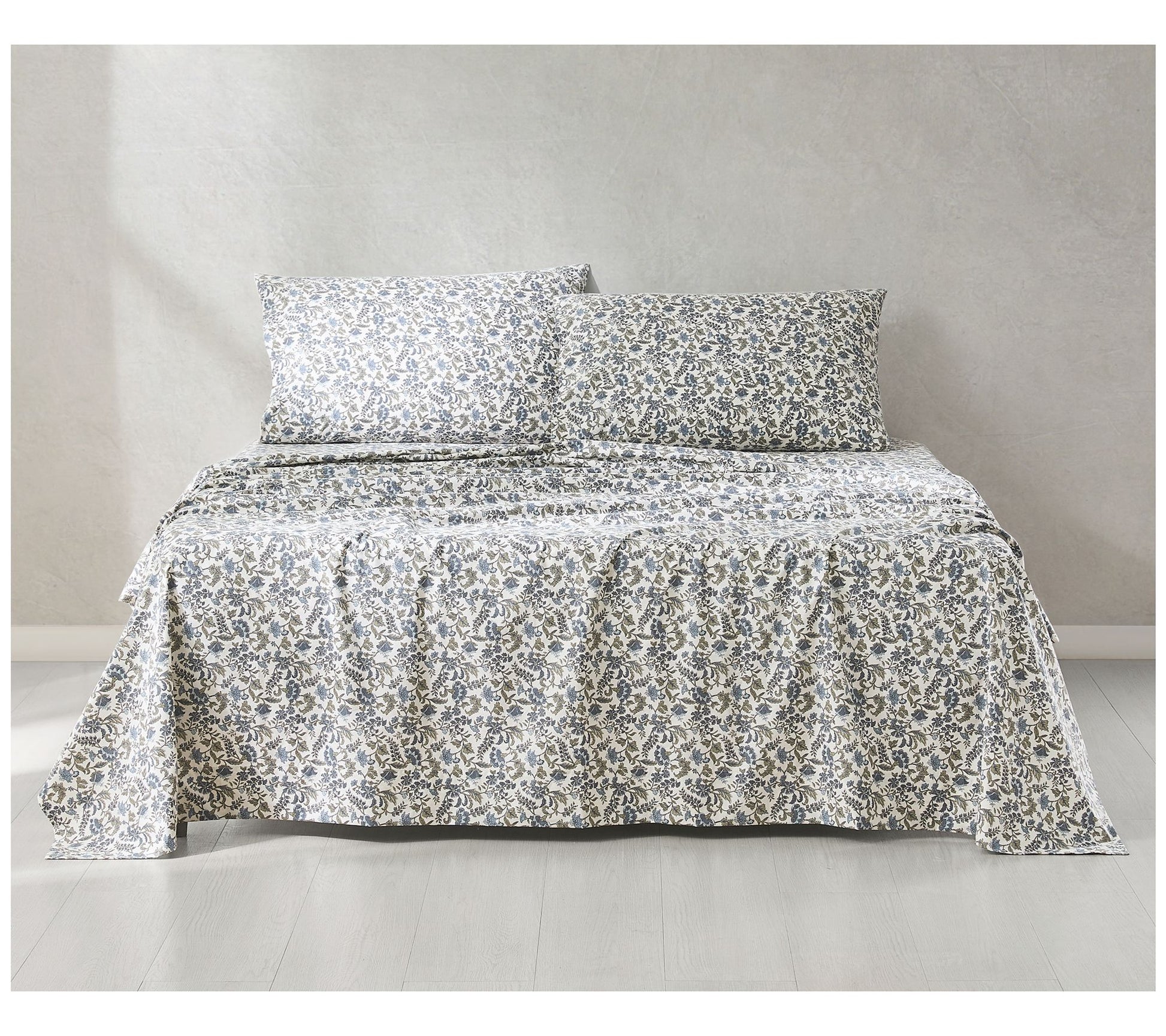Lush Decor Lillian Block Print Cotton Sheet SetBlue 4-Pc King
