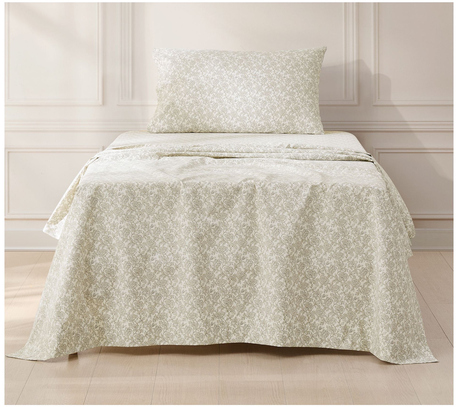 Lush Decor Zara Floral Block Cotton Sheet 3-Pie ce Set Twin