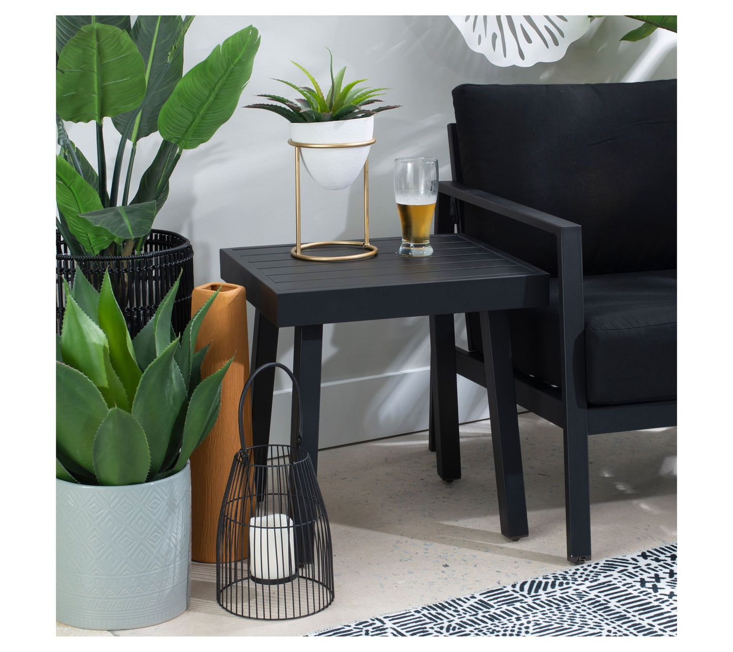 Linon Home Holland Aluminum Side Table