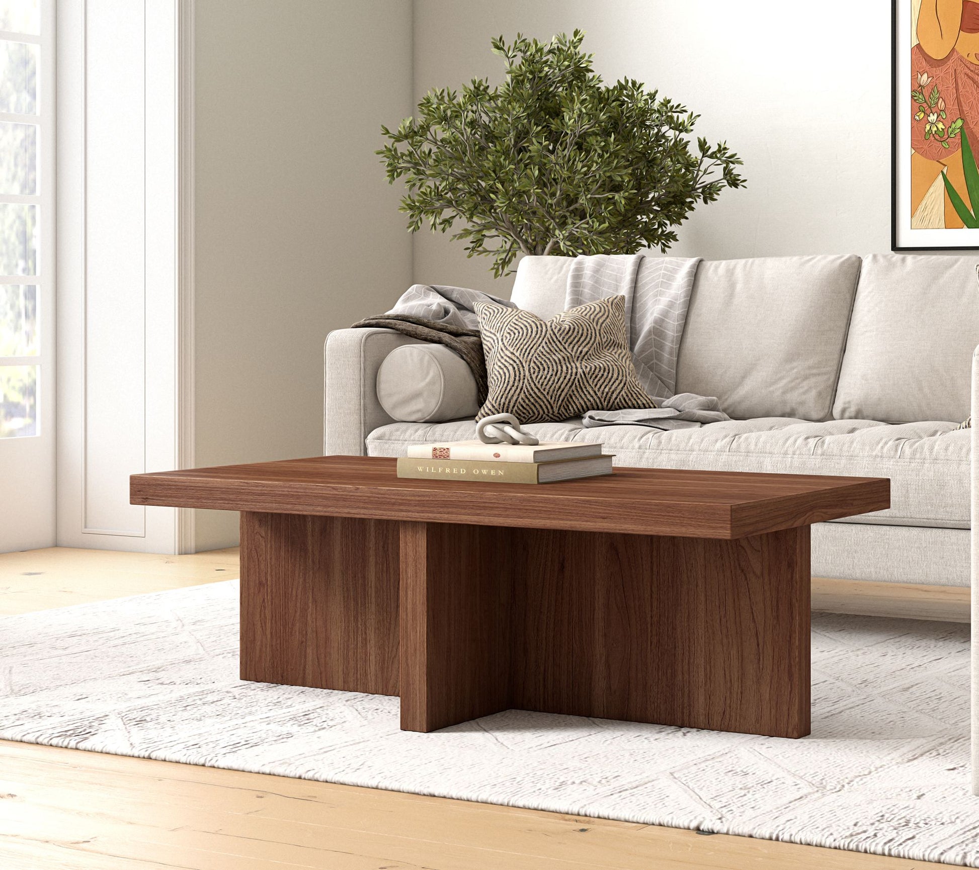 Hudson&Canal Elna 44" Wide Rectangular Coffee Table