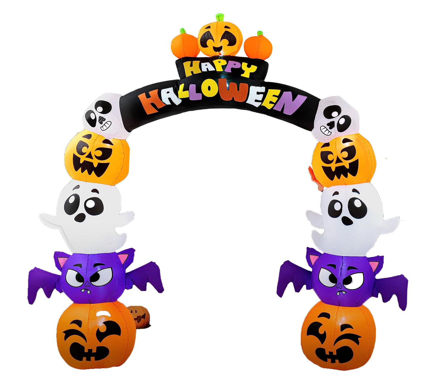 Joyfy 8Ft Halloween LED Inflatable Archway Pumpkin Decor