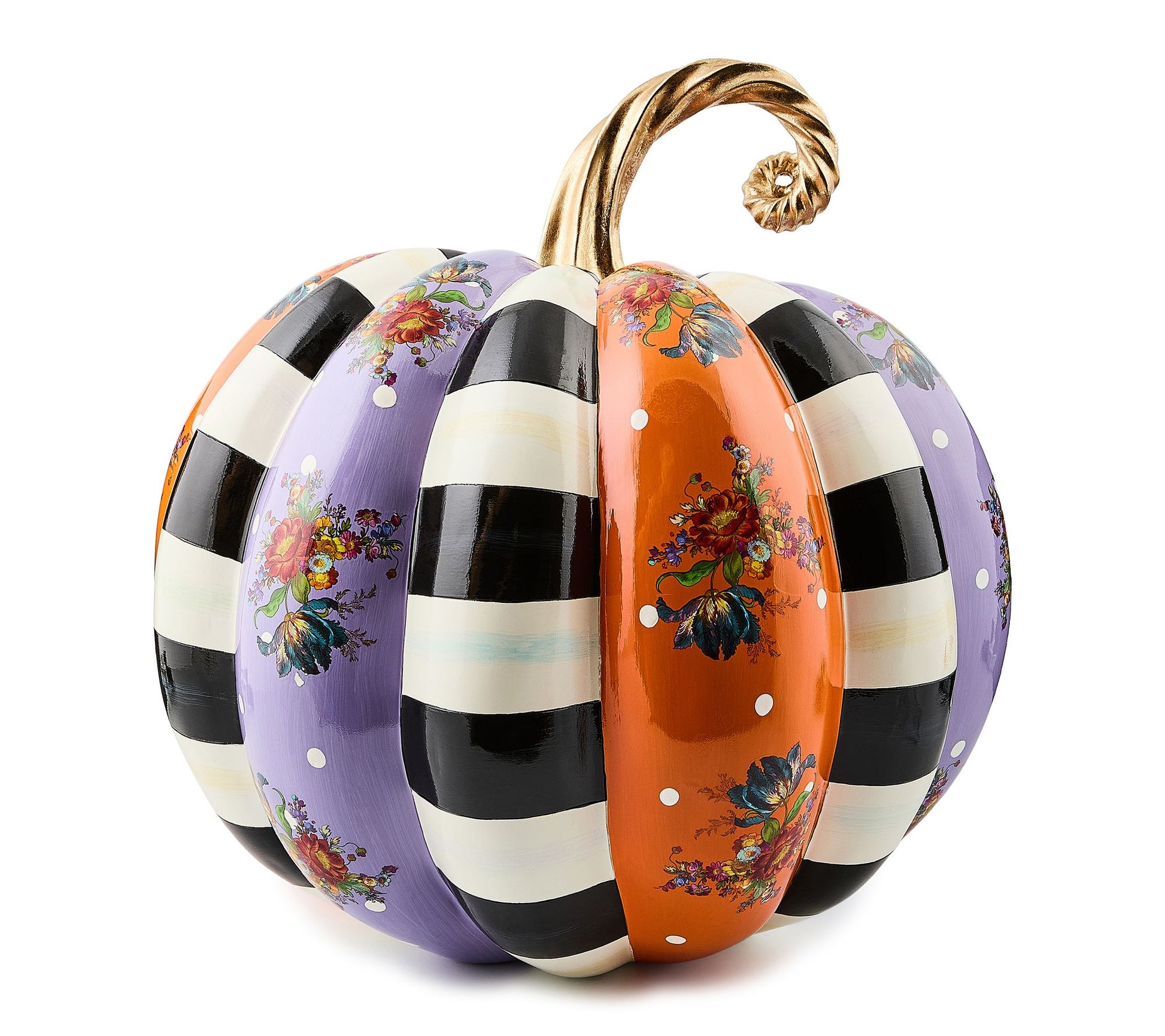 MacKenzie-Childs Violet Patchwork Extra Large Pumpkin