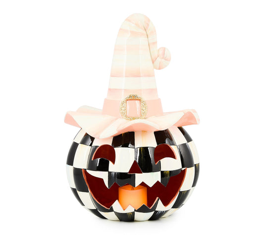 MacKenzie-Childs Rosy Happy Jack Illuminated Pumpkin