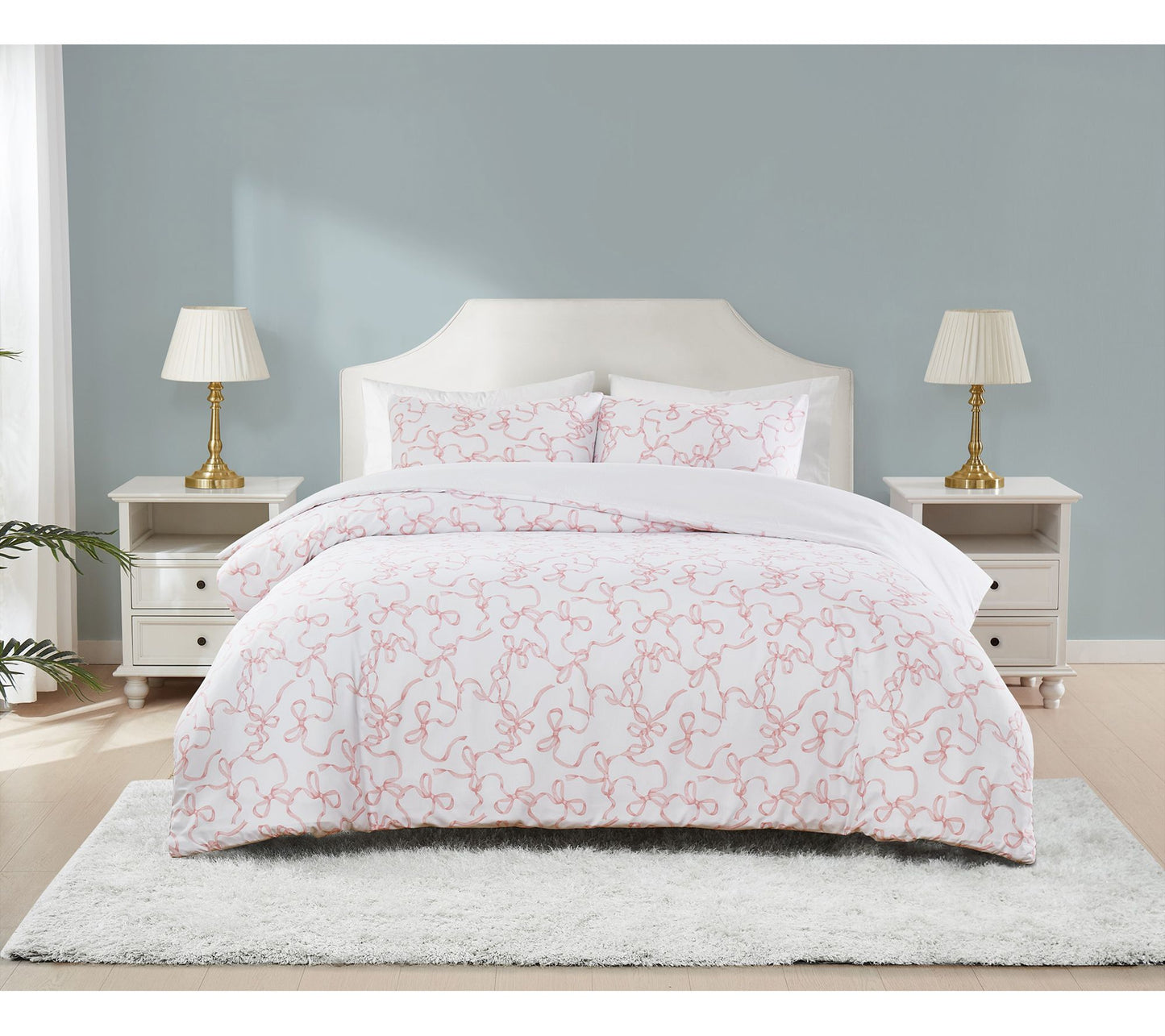 Truly Soft Printed Bow 3 Piece Full/Queen Comforter Set