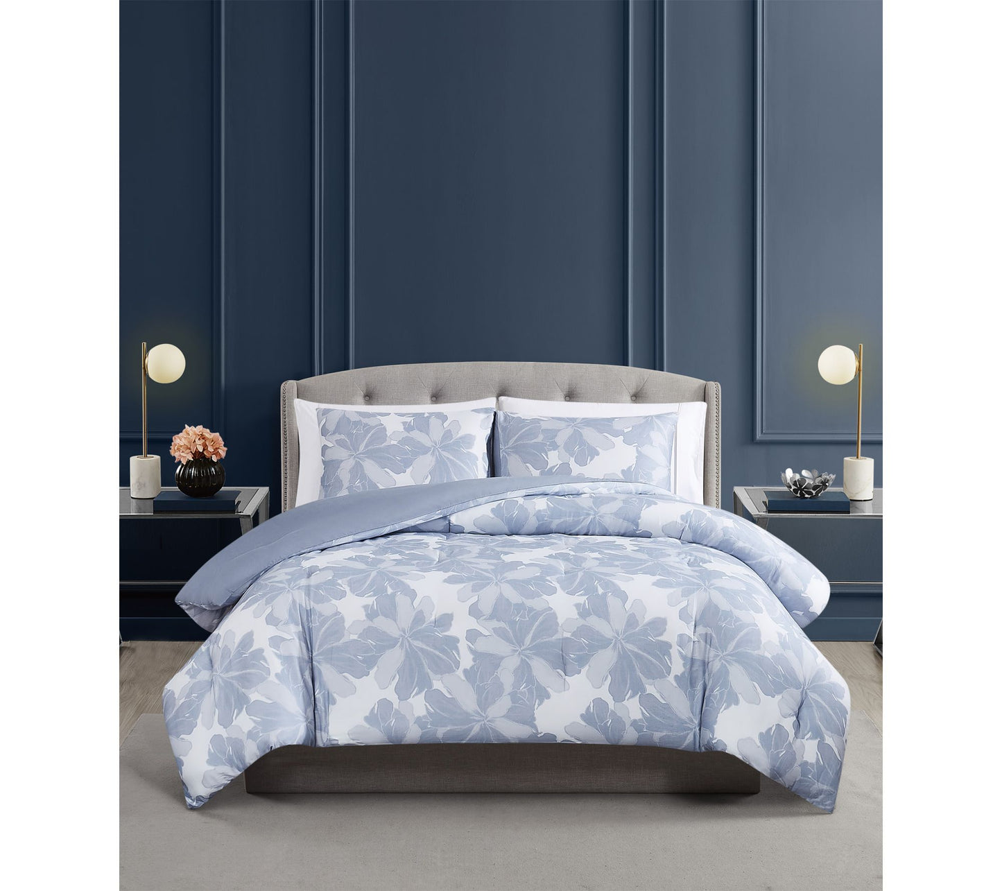 Vince Camuto Organic Floral 3 Piece King Comforter Set