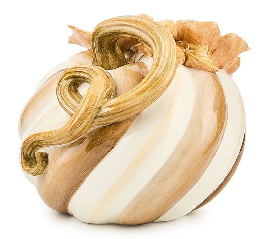 MacKenzie-Childs Mocha Swirl Twisted Stem Pumpkin