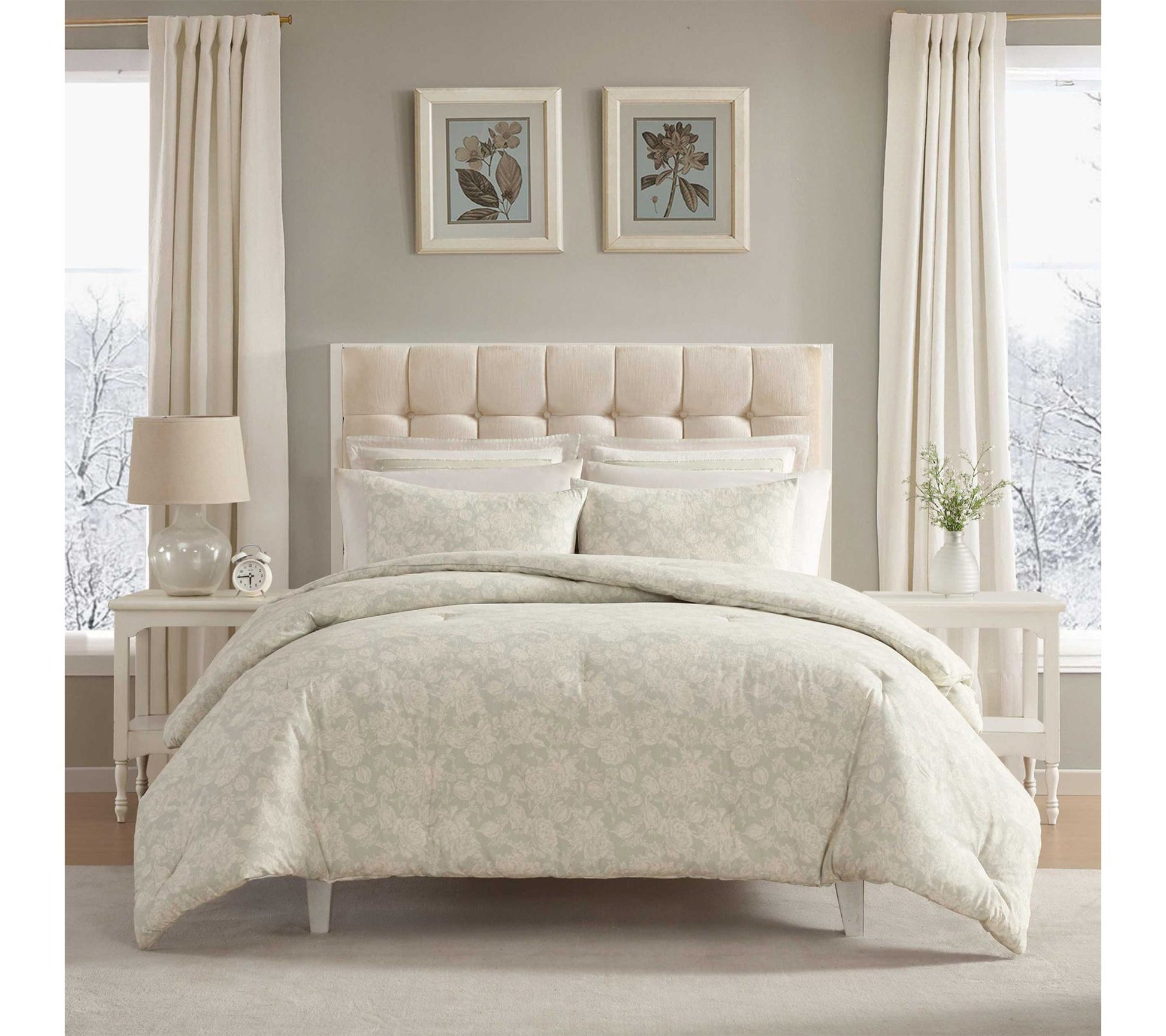 Laura Ashley Meredith Cotton Flannel King Comforter Set