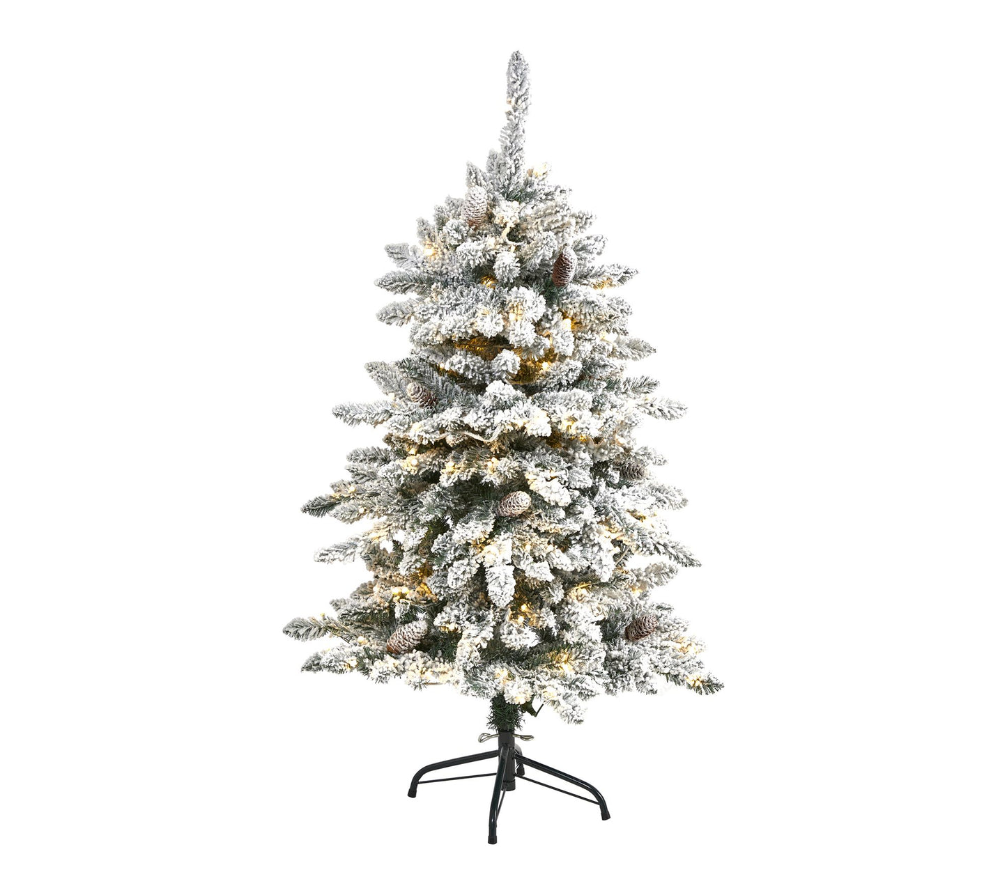 Nearly Natural 4' Flocked Artificial Tree withPine Cones
