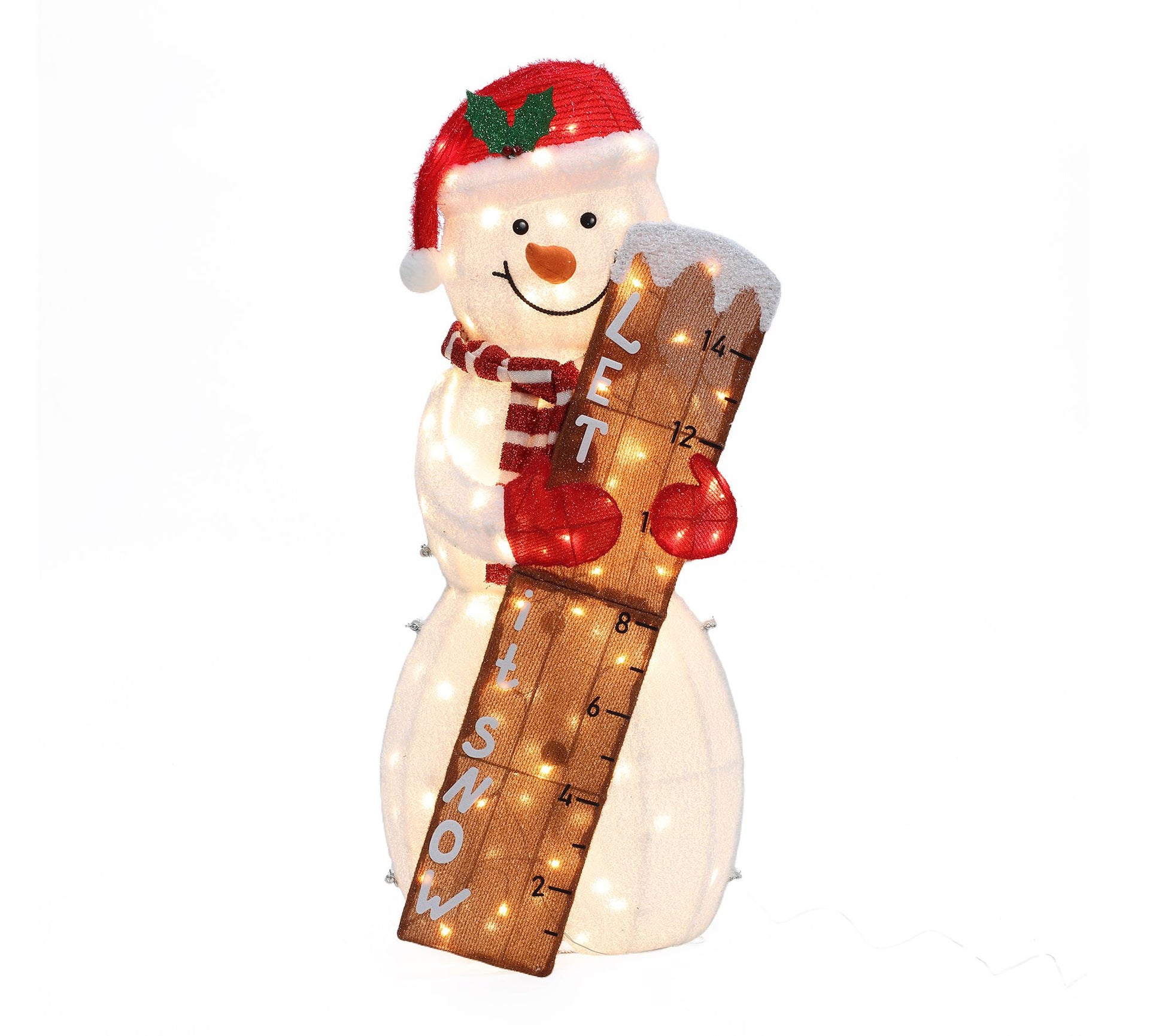 LuxenHome 3.5Ft Lighted Let-It-Snow Snowman Holiday Decoration