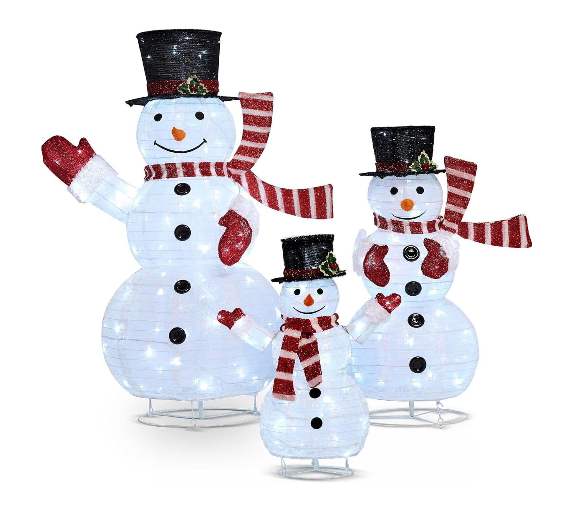 Joyfy 3pc 3D Christmas Snowman Yard Light Decor ation