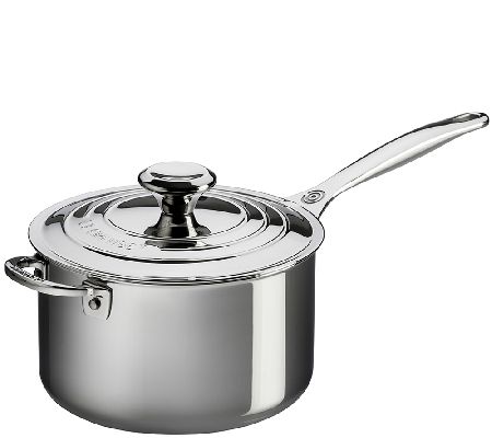 Le CreusetStainless Steel 4-qt Saucepan with Lid