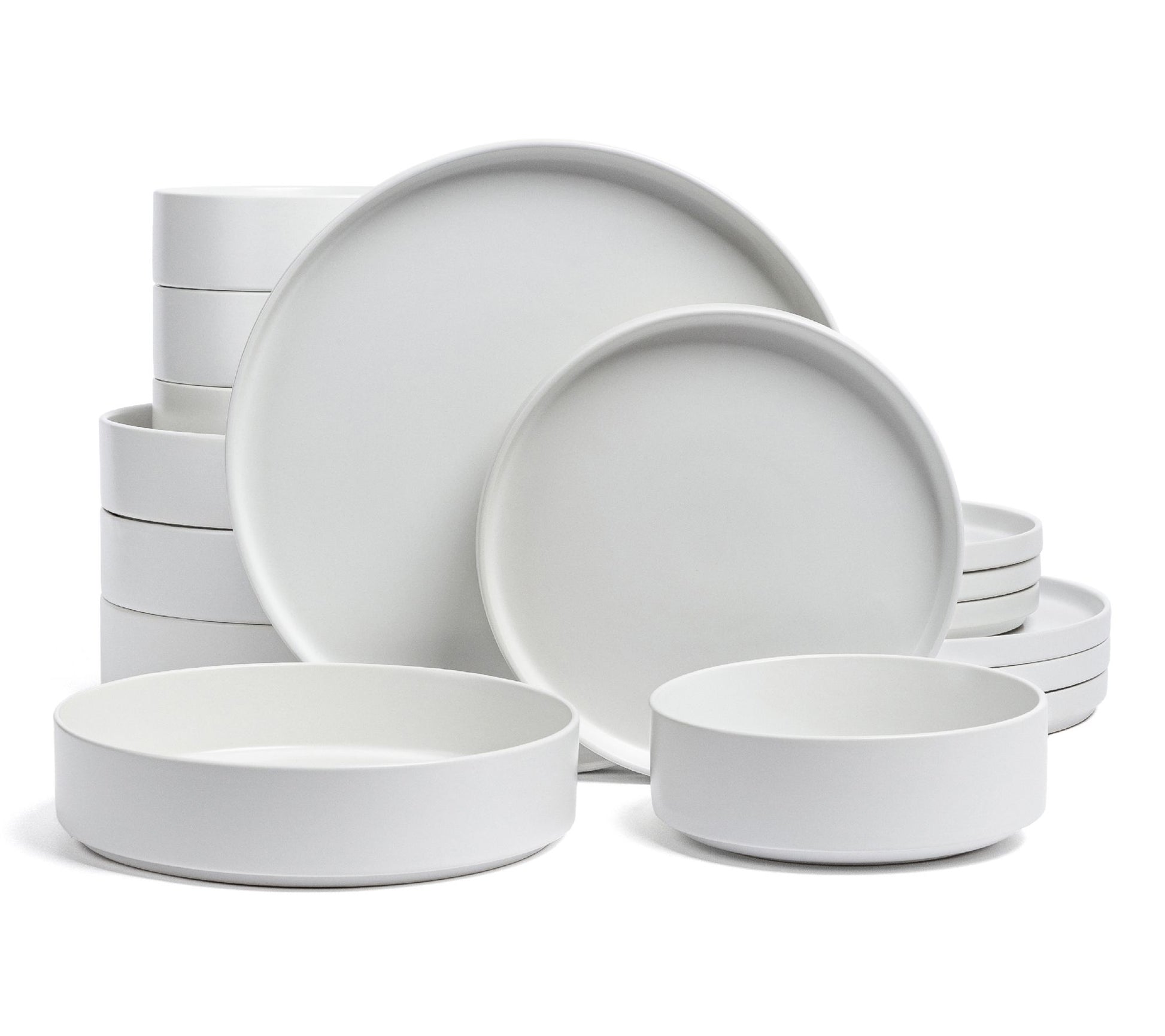 over&back Stackable 16-Piece Semi-Matte Stoneware Dinnerware