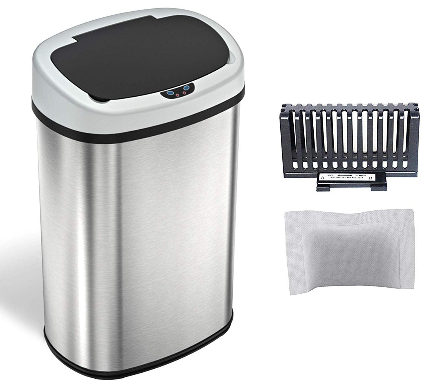 iTouchless 13-Gal Oval Touchless SensorCan