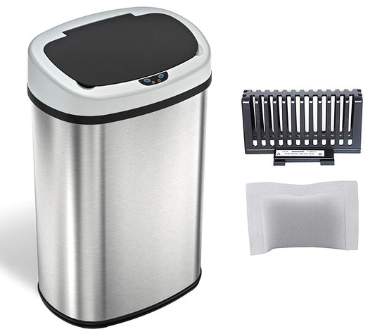 iTouchless 13-Gal Oval Touchless SensorCan