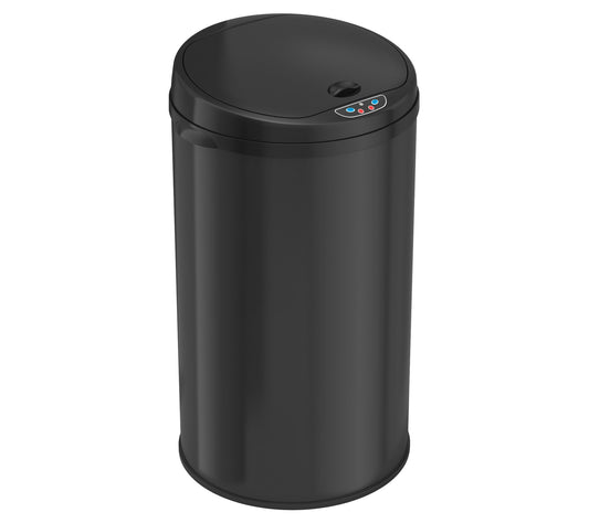 iTouchless Round 8-Gallon Deodorizer Sensor Trash Can - Black