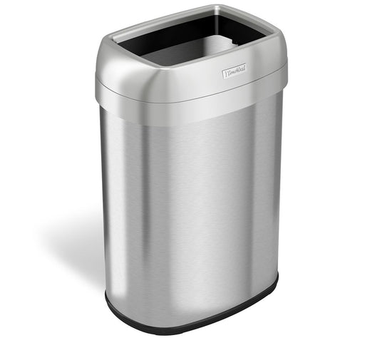 iTouchless 13-Gallon Dual-Deodorizer Oval Open-Top Trash Can