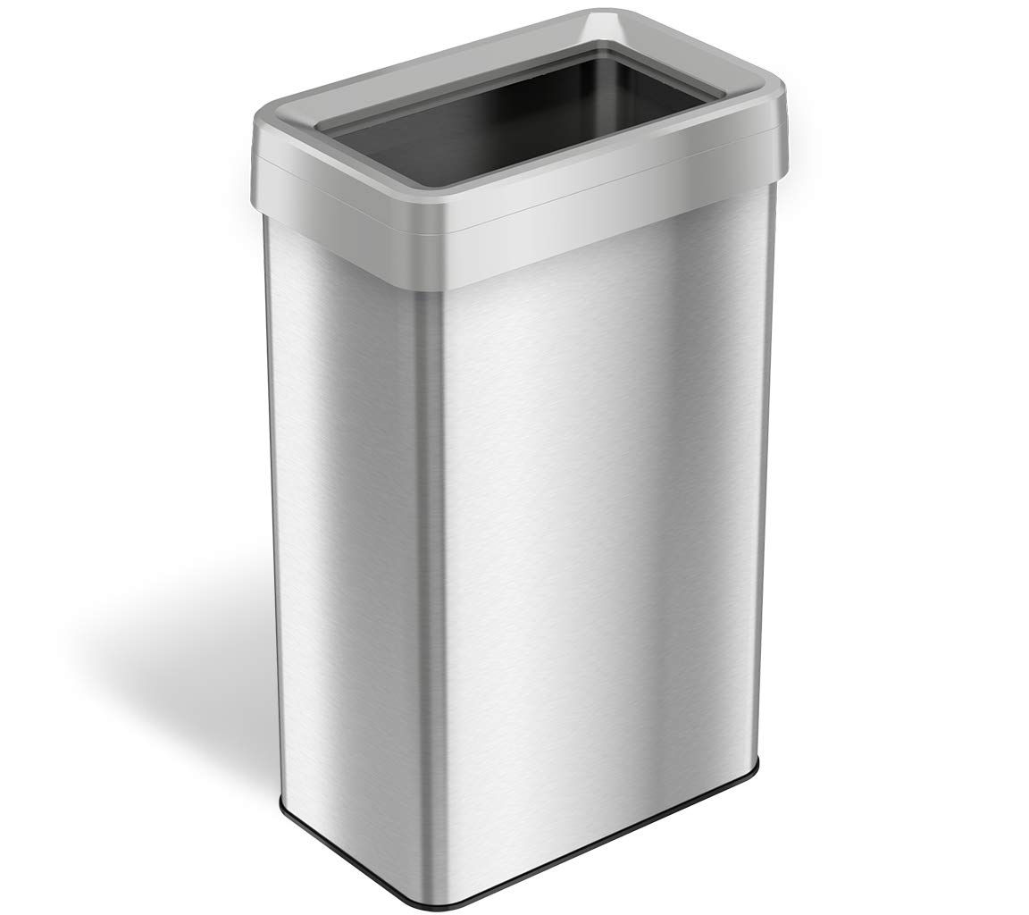 iTouchless 21-Gallon Rectangular Open-Top TrashCan