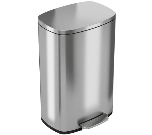 iTouchless SoftStep 13.2-Gallon Stainless SteelStep Trash Can
