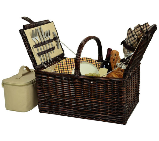 Picnic at Ascot Buckingham Willow Picnic Basketfor 4