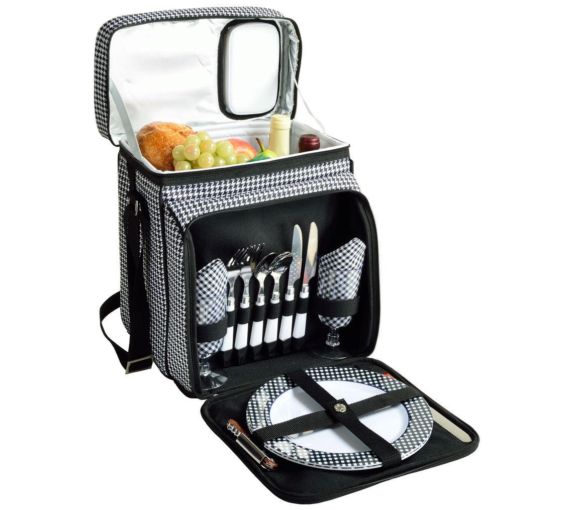 Picnic at Ascot Insulated Picnic Cooler for 2,Houndstooth