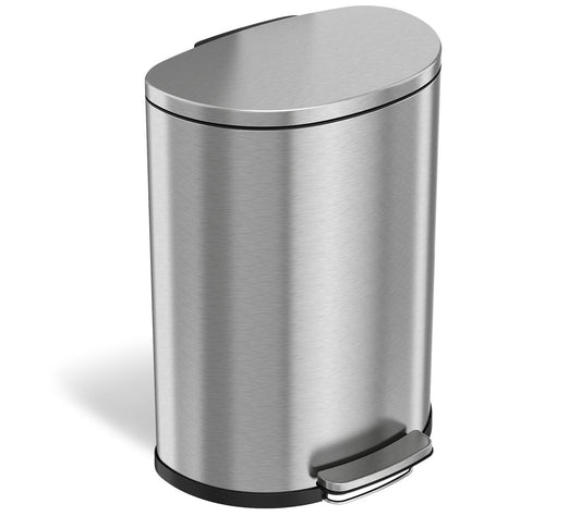 iTouchless SoftStep Semi-Round 13.2 Gallon StepTrash Can