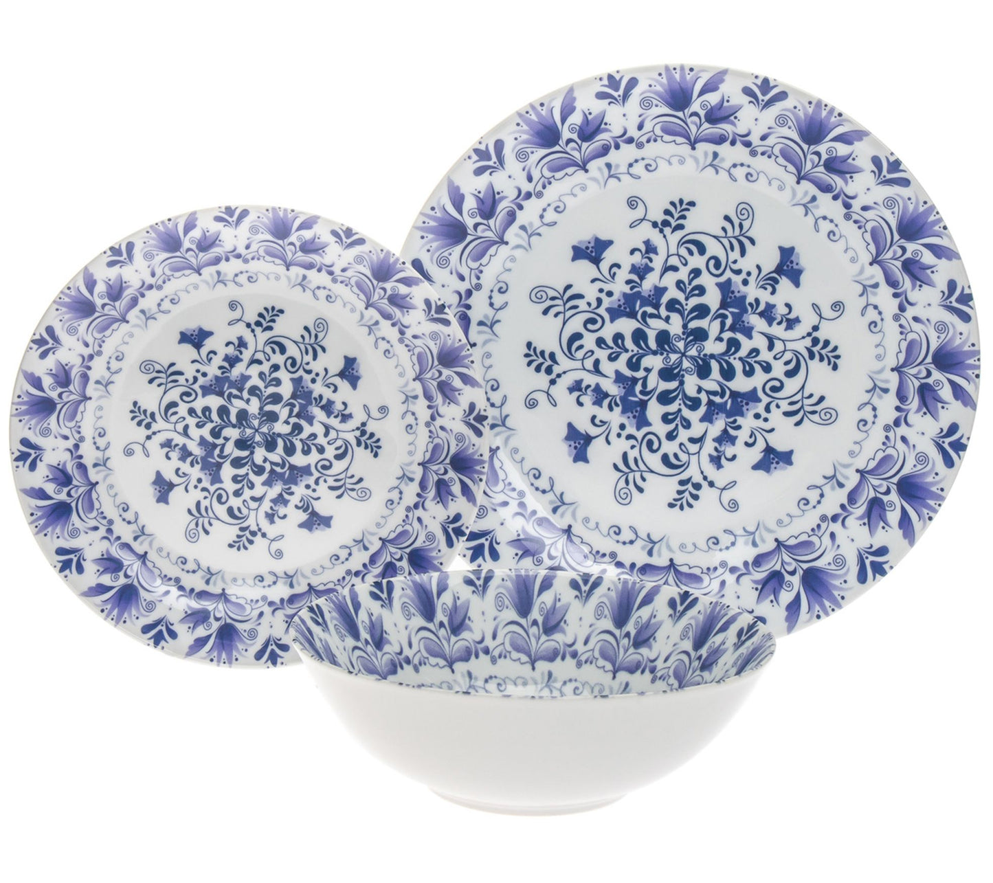 Godinger Fiori Glaze Print 12 Piece Dinnerware Set
