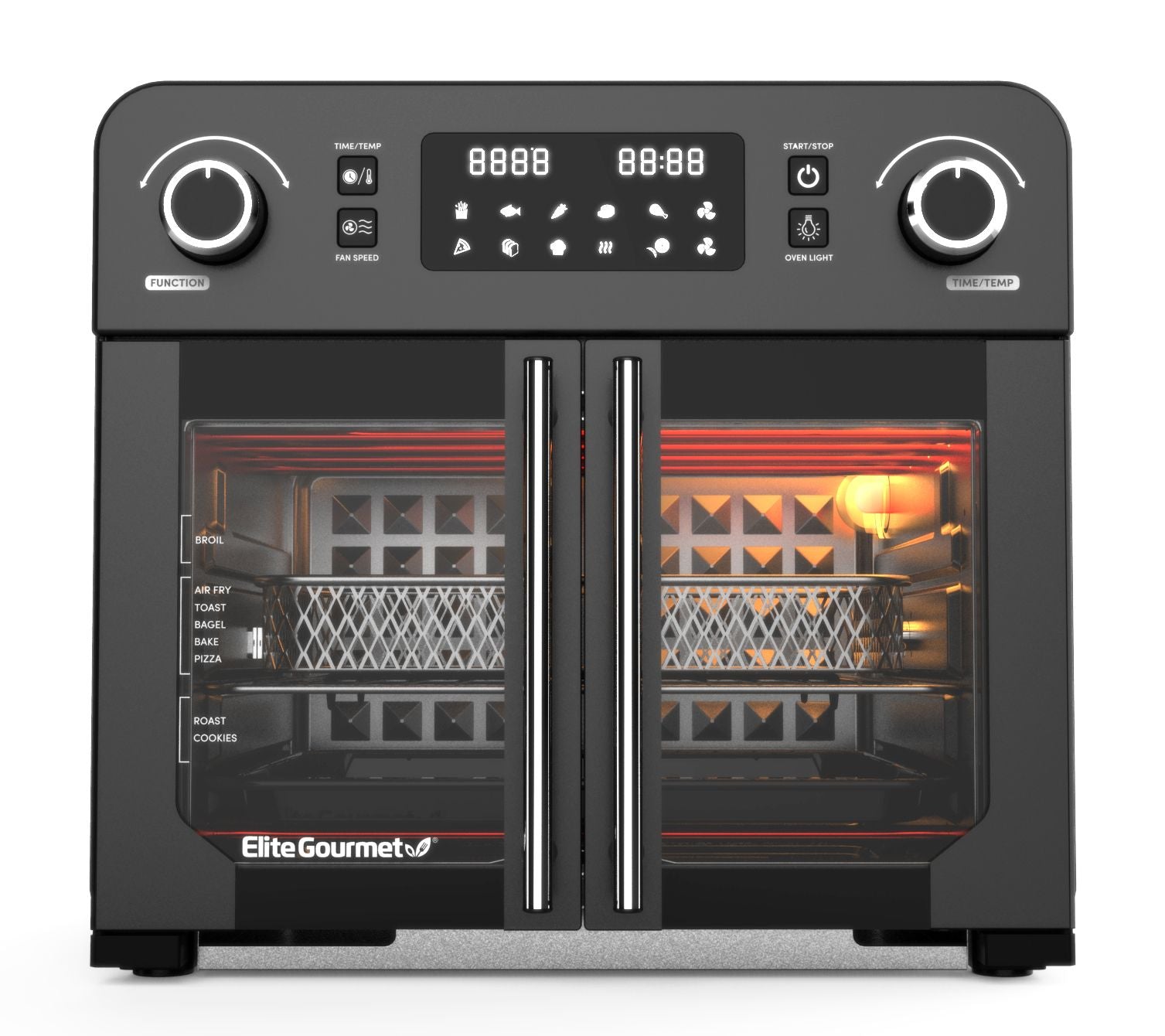 Elite Gourmet Programmable 23-Liter French Door Air Fryer Oven