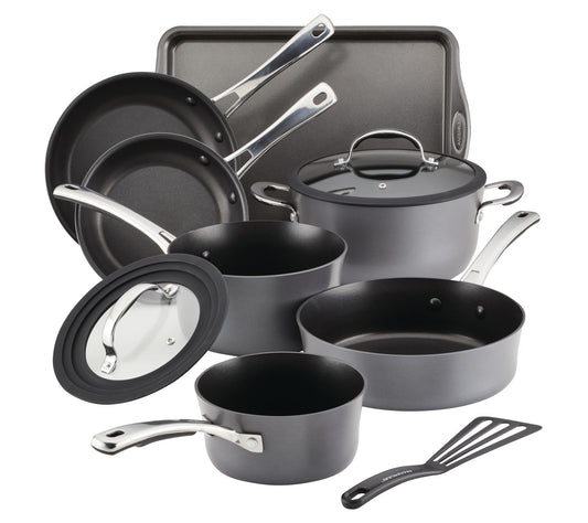 Rachael Ray Cook + Create 10pc Hard Anodized Co okware Set
