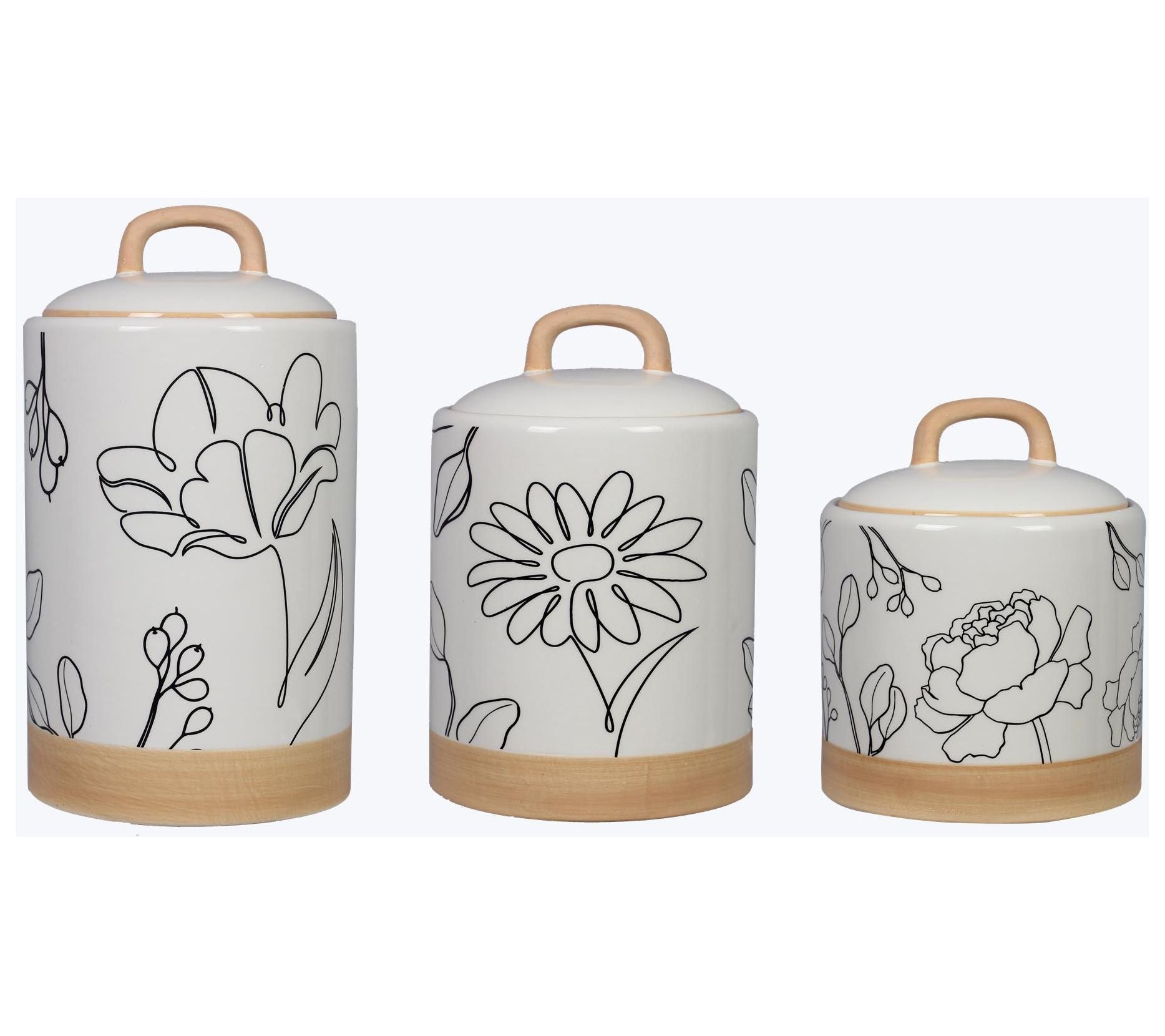 Young's Inc Set of 3 Ceramic Human Nature Canister